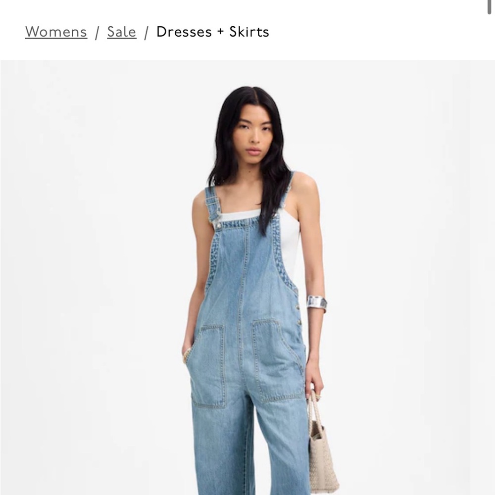 Madewell overalls light wash denim wide leg size 30